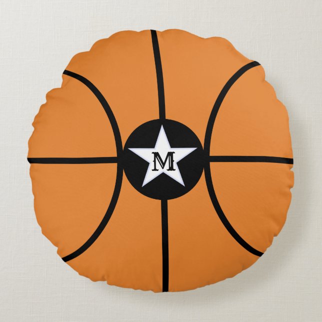 Basketbal Ster Ronde Kussen (Voorkant)
