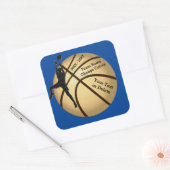 Basketbal Stickers in uw kleuren en 3 tekst (Envelop)