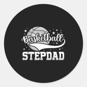 Basketbal stiefvader basketball speler  ronde sticker