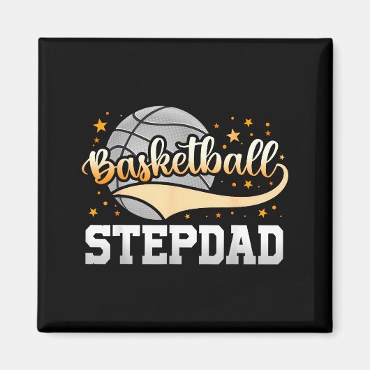 Basketbal stiefvader vaderdag magneet (Voorkant)