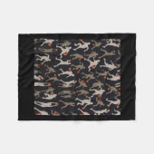 Basketbal stof zwarte patronen fleece deken (Voorkant (Horizontaal))