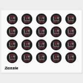 Basketbal stopt nooit (alternatief ontwerp) ronde sticker (Vel)