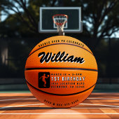 Basketbal stuiteren 1e verjaardag kaart