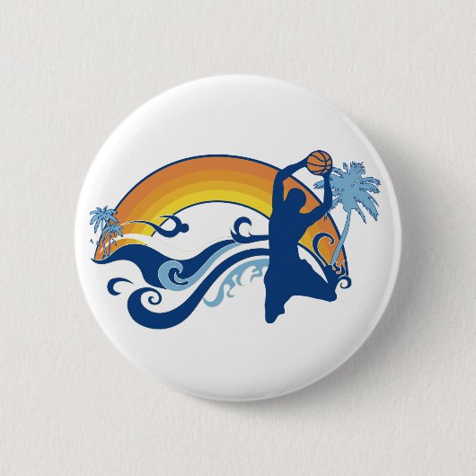 basketbal. summersetz. ronde button 5,7 cm (Voorkant)