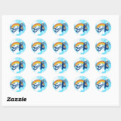 basketbal. summersetz. ronde sticker (Vel)