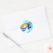 basketbal. summersetz. ronde sticker (Envelop)