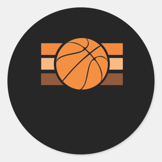 Basketbal  Sunset Ronde Sticker (Voorkant)