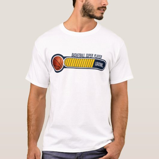 basketbal superplayer loading balk voor vooruitgan t-shirt (Voorkant)