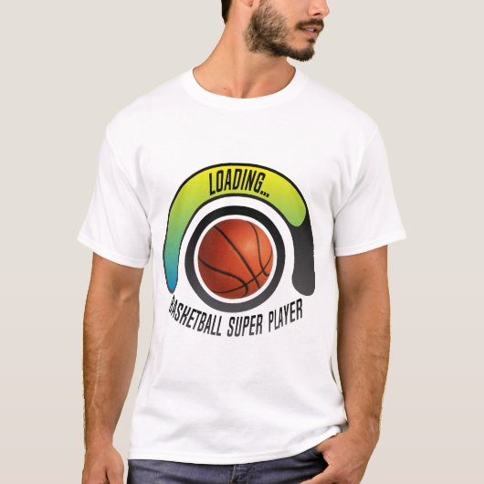 basketbal superplayer loading balk voor vooruitgan t-shirt (Voorkant)