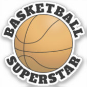 Basketbal Superstar Sport Sticker (Voorkant)
