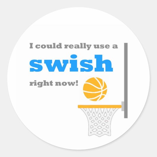 Basketbal Swish Sticker (Voorkant)