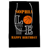 Basketbal Swoosh Black Verjaardag Gift Bag Medium Cadeauzakje (Voorkant)