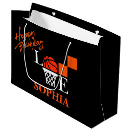 Basketbal Swoosh Black Verjaardag Grote Gift Bag Groot Cadeauzakje