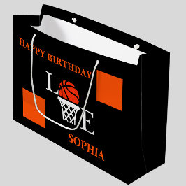 Basketbal Swoosh Black Verjaardag Grote Gift Bag Groot Cadeauzakje
