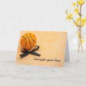 Basketbal sympathie met zwart lint sorry kaart (Gele Bloem)
