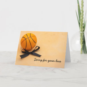 Basketbal sympathie met zwart lint sorry kaart