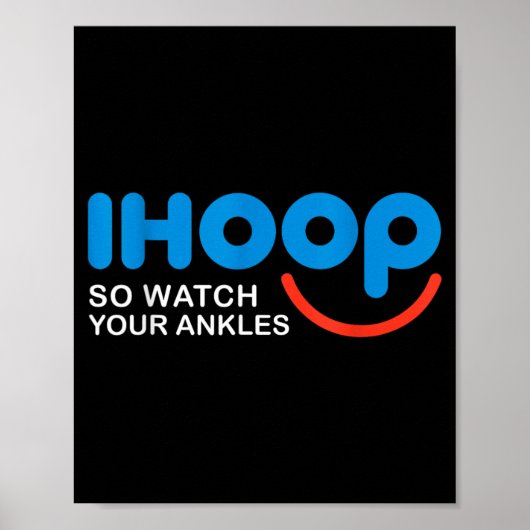 Basketbal T-shirt Heren Dames Kinderen Cool Ihoop Poster (Voorkant)