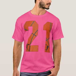 Basketbal T Shirten met nummer 21 Twenty One Birt T-shirt