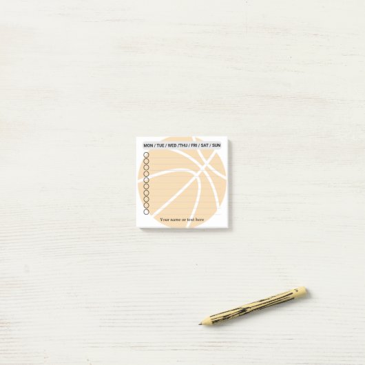 Basketbal takenlijst post-it® notes (Op bureau)