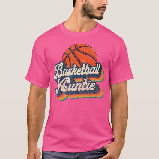 Basketbal Tante Retro Gift Basketbal Tante Fun T-shirt (Voorkant)