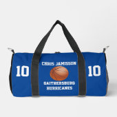 Basketbal Team Coach of Speler Blauw gepersonalise Plunjezak (Voorkant)