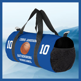 Basketbal Team Coach of Speler Blauw gepersonalise Plunjezak
