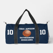 Basketbal Team Coach Speler Navy Blue Personaliser Plunjezak (Voorkant)