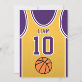 Basketbal Team Jersey 10 Verjaardag Uitnodiging (Achterkant)