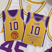 Basketbal Team Jersey 10 Verjaardag Uitnodiging