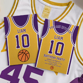 Basketbal Team Jersey 10 Verjaardag Uitnodiging