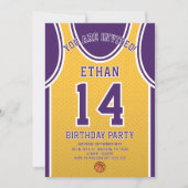 Basketbal Team Jersey Verjaardag Uitnodiging (Voorkant)