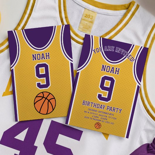 Basketbal Team Jersey Verjaardag Uitnodiging