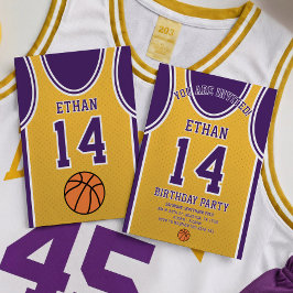 Basketbal Team Jersey Verjaardag Uitnodiging
