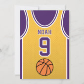 Basketbal Team Jersey Verjaardag Uitnodiging (Achterkant)