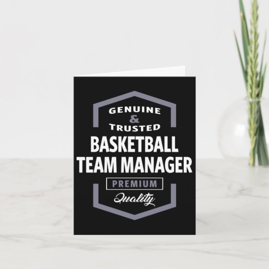 Basketbal Team Manager Logo Gift Ideeën Kaart (Voorkant)