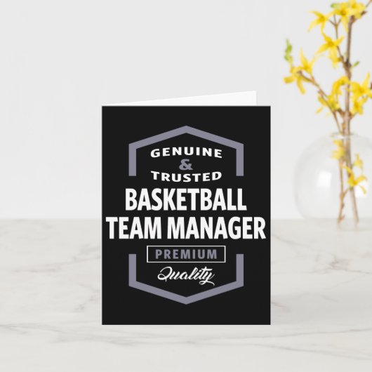 Basketbal Team Manager Logo Gift Ideeën Kaart (Gele Bloem)
