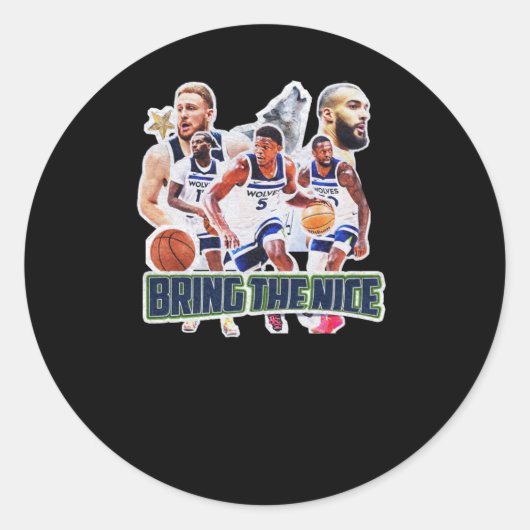 Basketbal Team Minnesota Squad Design 1 Ronde Sticker (Voorkant)