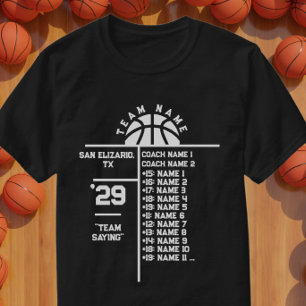 Basketbal Team Roster Aangepaste Speler Namen & Co T-shirt