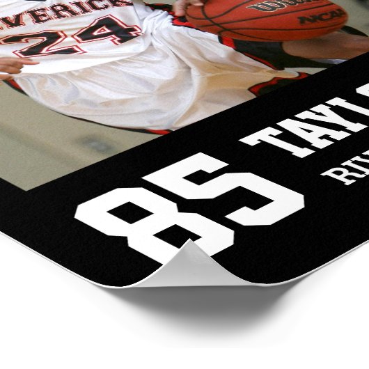 Basketbal Team Senior Klasse van 2025 Fotocollage Poster (Hoek)