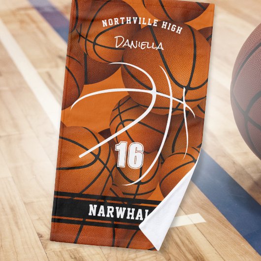Basketbal Team Spirit Cadeaus Naam van de atleet Handdoek