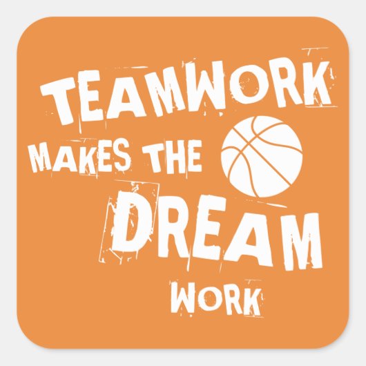 Basketbal Teamwork Sticker (Voorkant)
