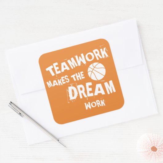 Basketbal Teamwork Sticker (Envelop)
