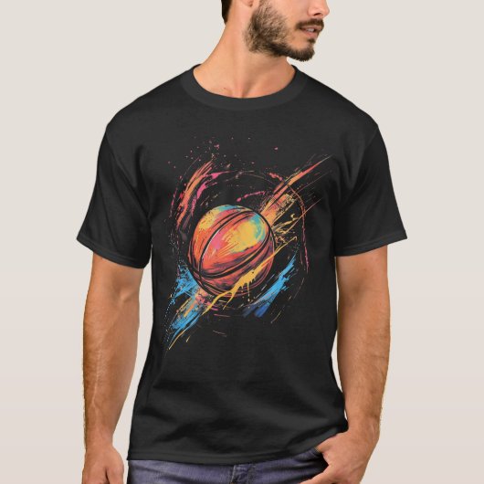 Basketbal Tekening Basketbal Speler Kunstwerk Wate T-shirt (Voorkant)