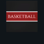 BASKETBAL Tekst Atletisch Diep Rood Zwart Strepen Canvas Afdruk<br><div class="desc">Dit sportieve ontwerp bevat atletische BASKETBAL tekst in een dieprode middenstreep met witte biezen tegen zwarte buitenranden. De tekst is optioneel en kan worden gepersonaliseerd. De kleuren kunnen ook worden aangepast in dit ontwerp.</div>