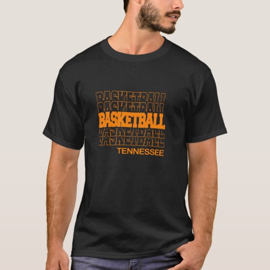 Basketbal Tennessee in Modern Stacked Lettering L T-shirt (Voorkant)