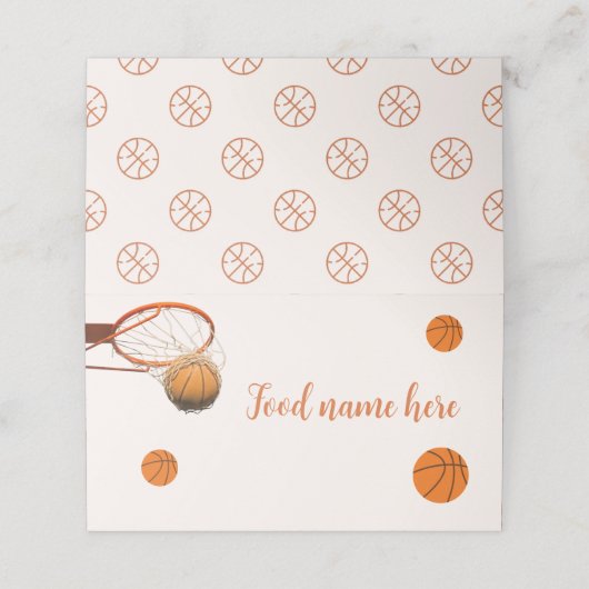 Basketbal Tent Place Card Plaatskaartje (Buitenkant ongevouwen)