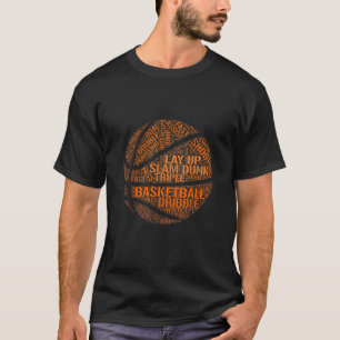 Basketbal Termen Shirt Motivatie Word Cloud Boy