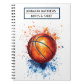 Basketbal terug naar school Spiral Photo Notitiebo Notitieboek (Voorkant)