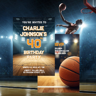 Basketbal Thema 40e Verjaardagsfeest Kaart