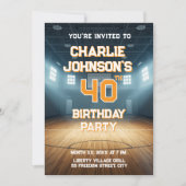 Basketbal Thema 40e Verjaardagsfeest Kaart (Voorkant)